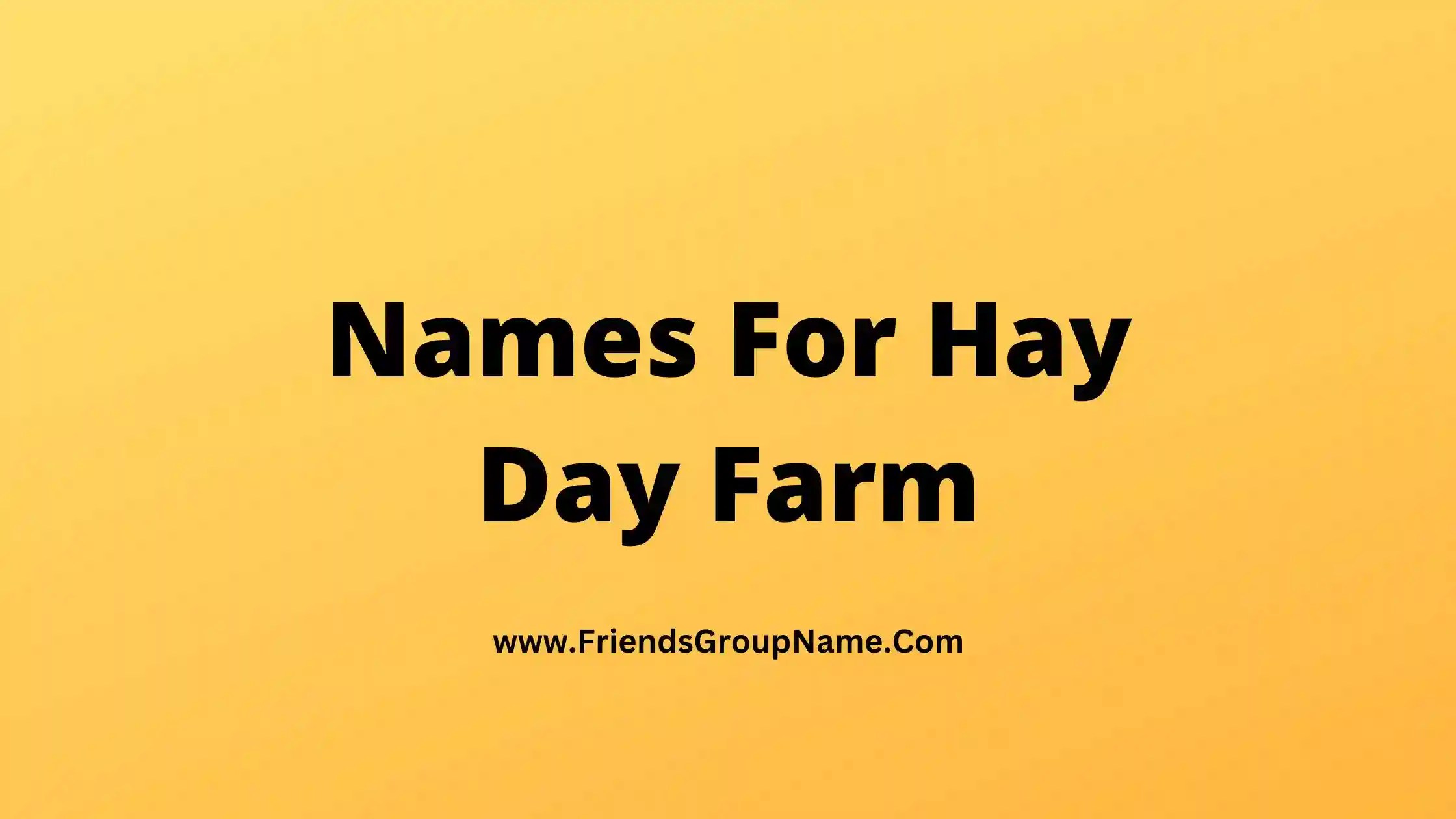 Names For Hay Day Farm【2024】Best & Good Hay Day Farm Names List Ideas