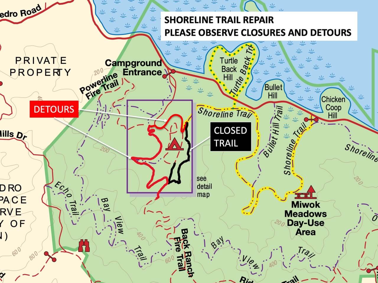 China Camp State Park Mapa Condado de Marin, Estados.