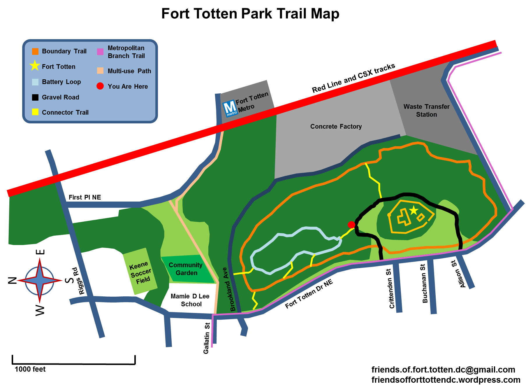 Fort Totten Park Map First Iteration Of Trail Map | Friends Of Fort Totten Dc