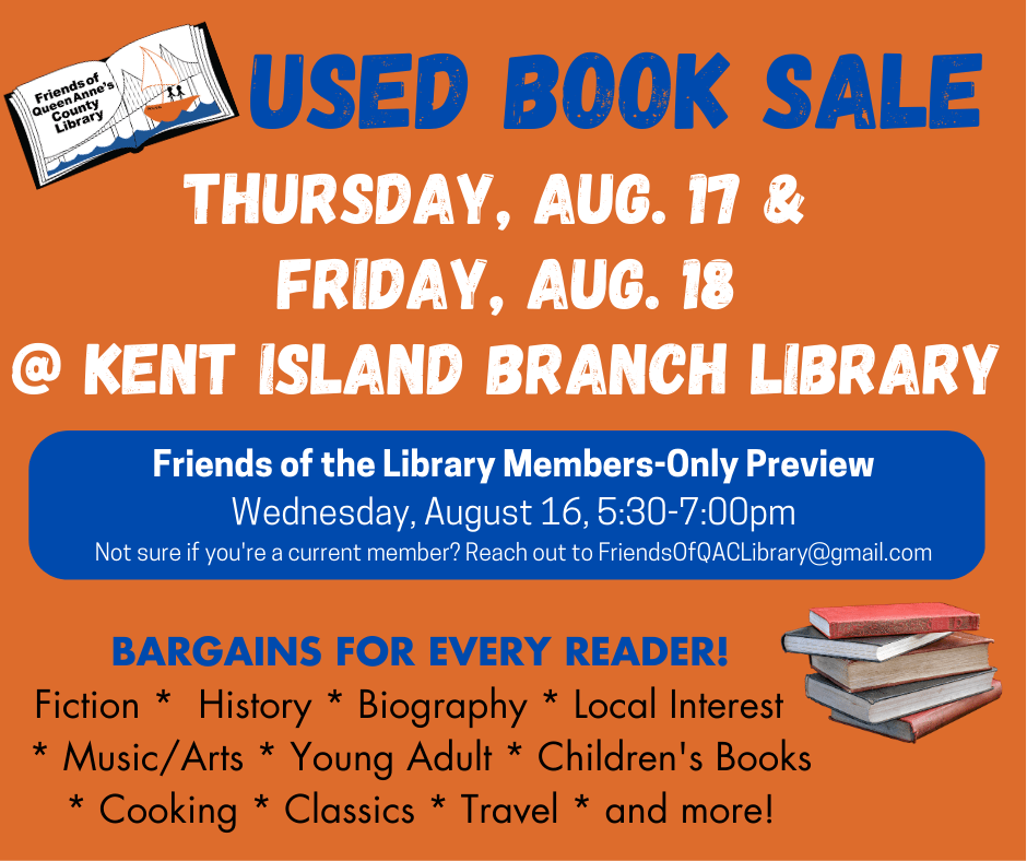 Friends of the Library Used Book Sale Friends of Queen Anne's County