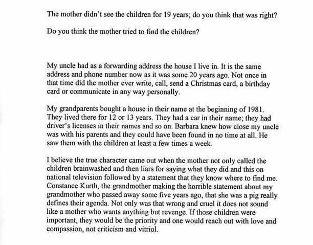 The Stephen Fagan / Barbara Kurth Kidnapping and Custody Case