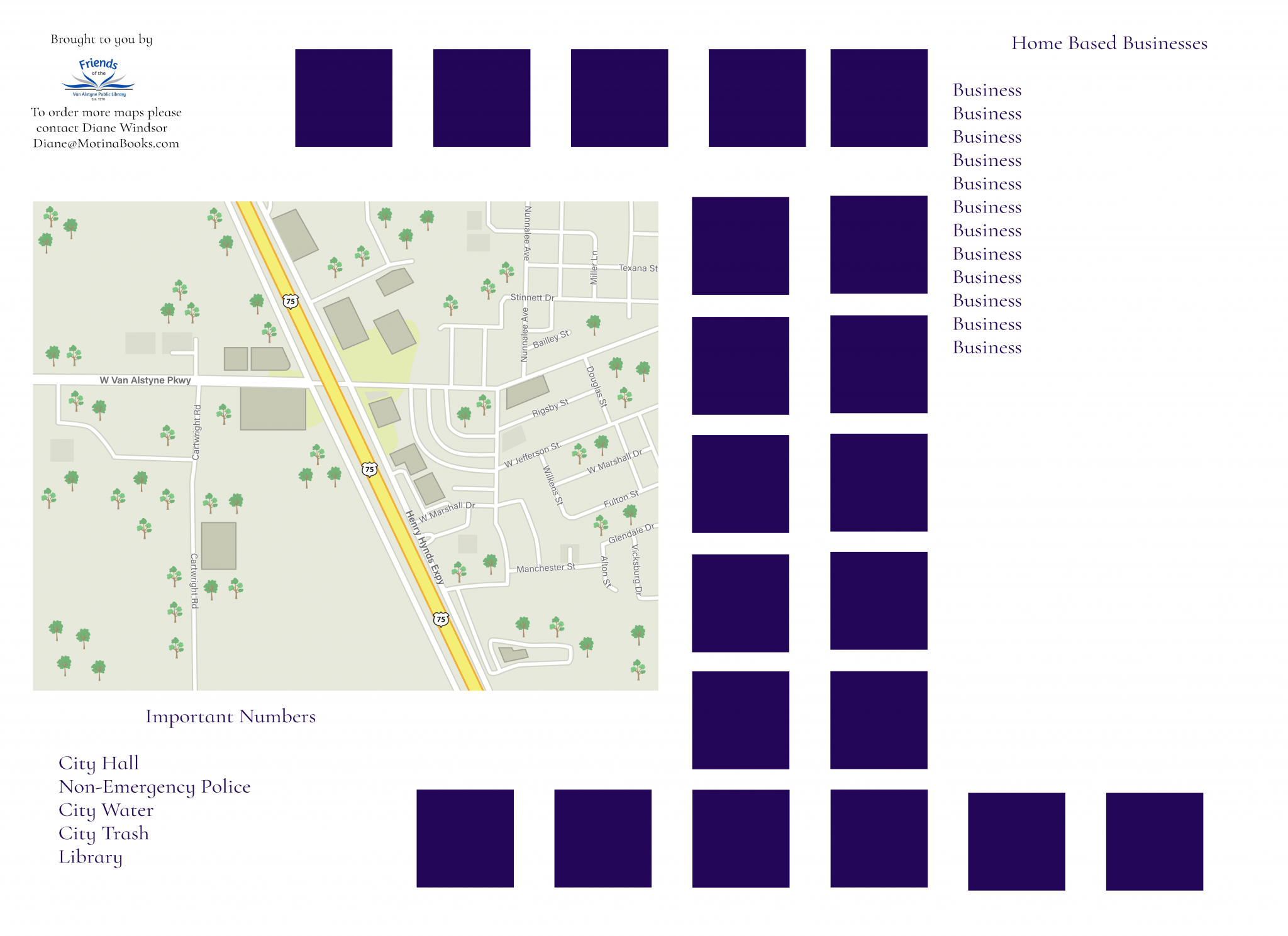 Promote your business and support the Library with the Van Alstyne Map