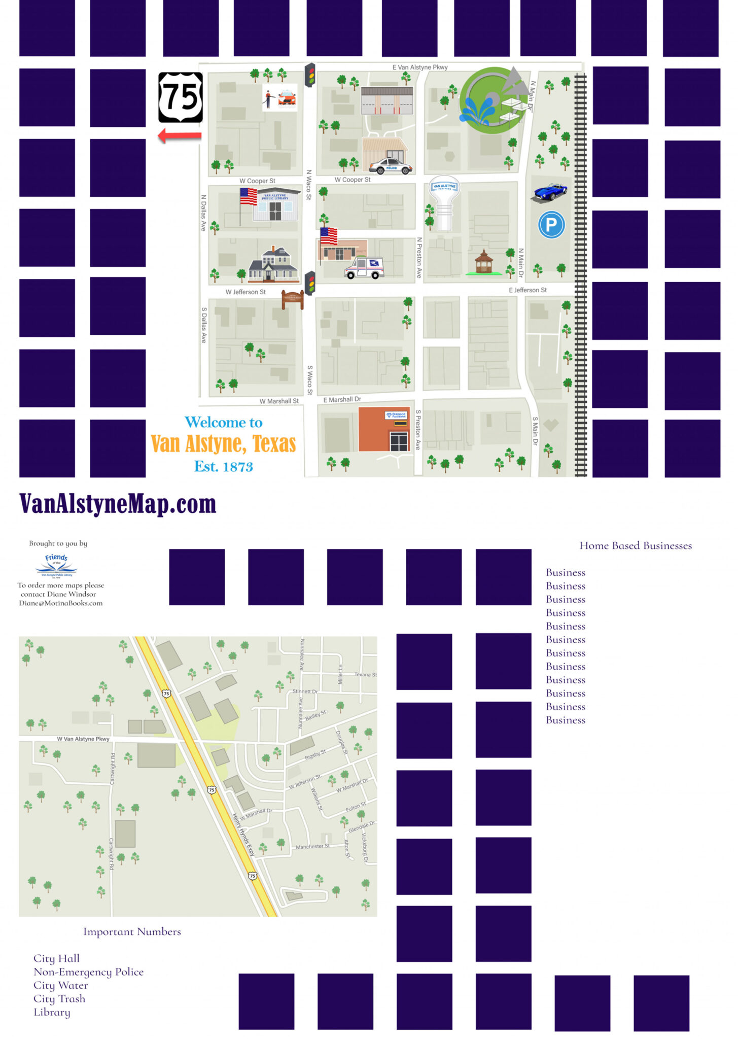 Promote your business and support the Library with the Van Alstyne Map Project Friends of the