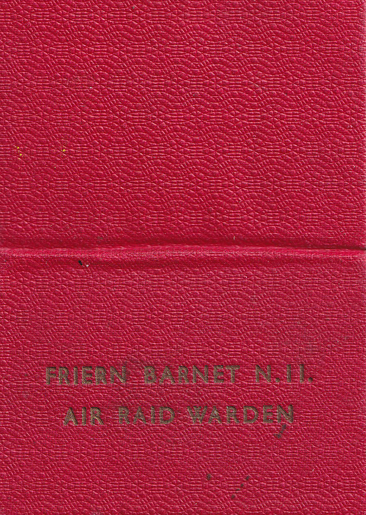 Friern Photo Archive Air Raid Warden card