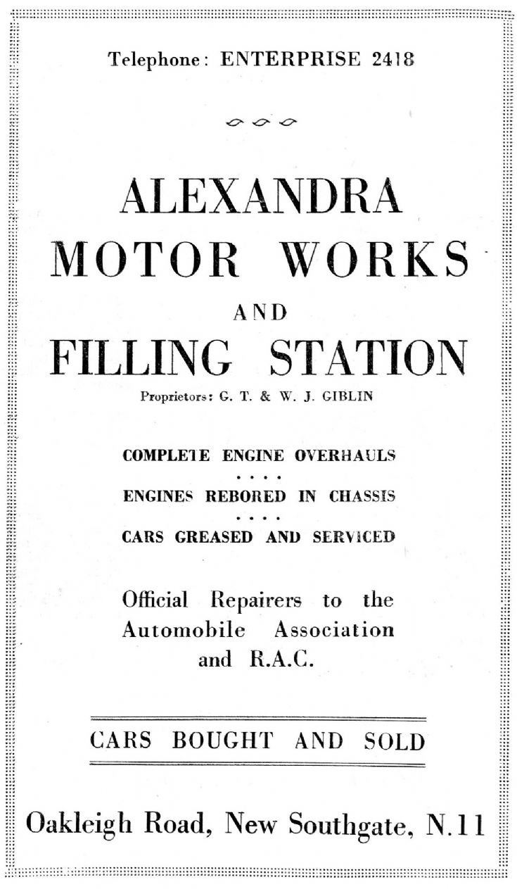 Friern and Finchley Photo Archive Alexandra Motor Works