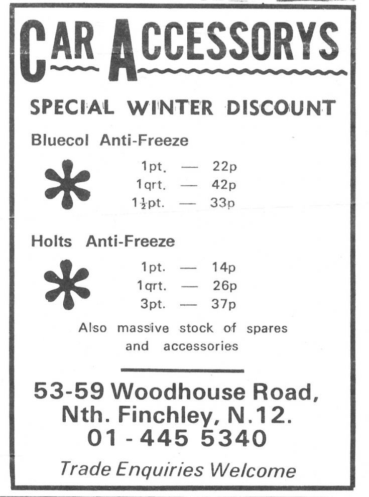 Friern Photo Archive Car Accessorys