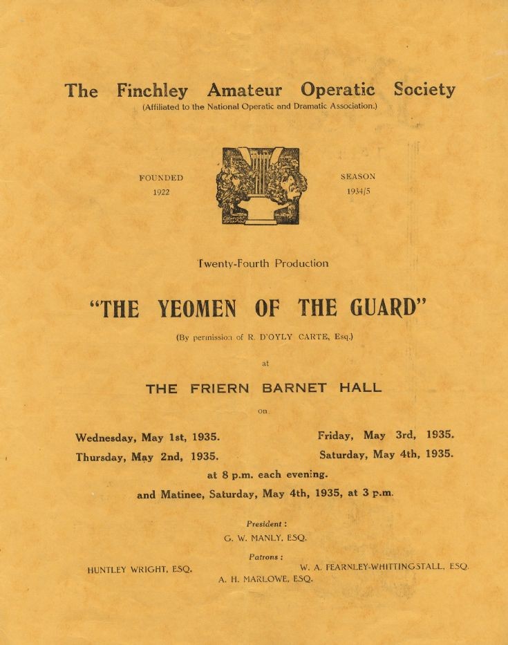 Friern and Finchley Photo Archive Programme (Finchley Operatic