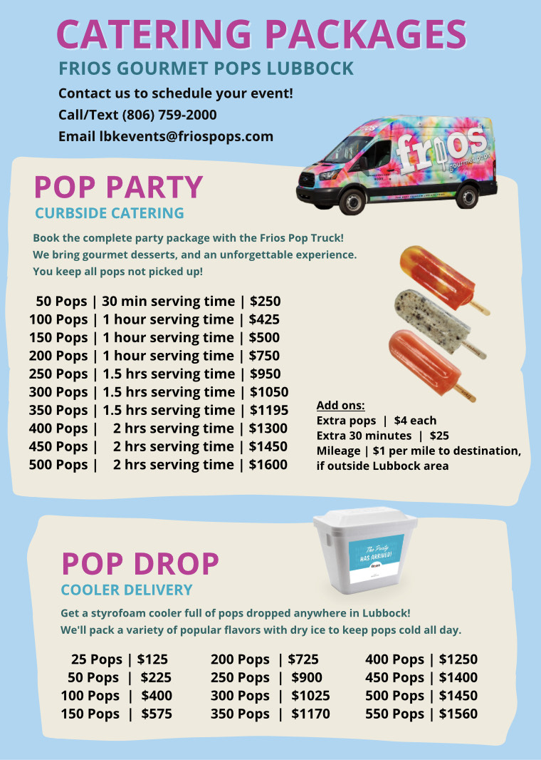 Frios Gourmet Pops Popsicles Near Me Lubbock, Texas