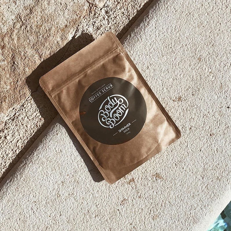 BodyBoom Shimmer Gold peeling kawowy do twarzy i ciała 200g friser.pl