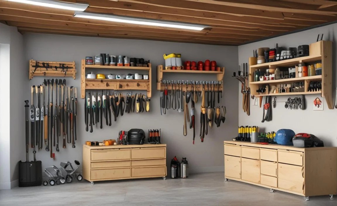 Maximize Space With A Bat Rack For Garage Storage