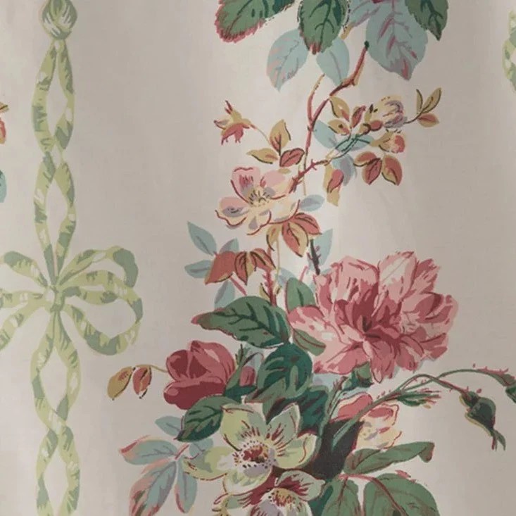 Geraldine Green Ribbon Fabric Fritz Porter