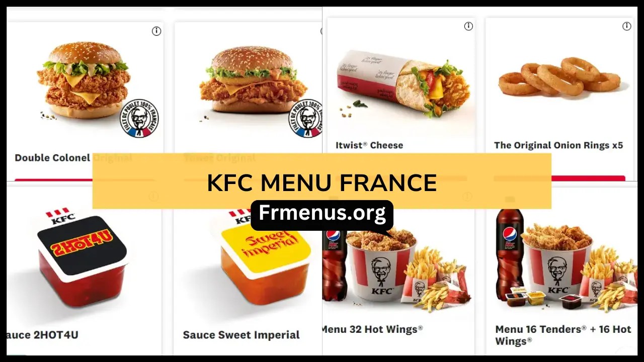 KFC Menu France Derniers prix et liste 2024