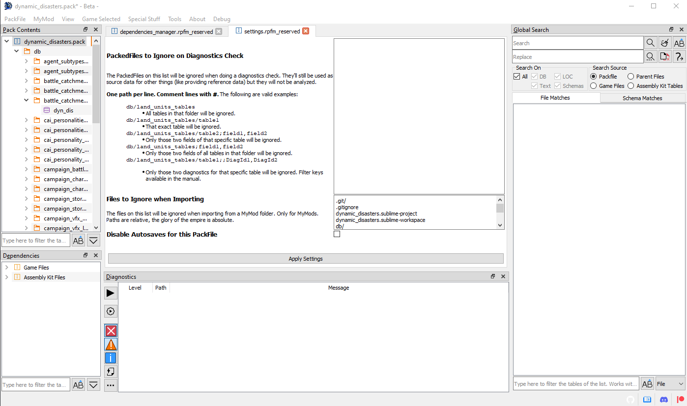 PackFile Settings Rusted PackFile Manager Documentation