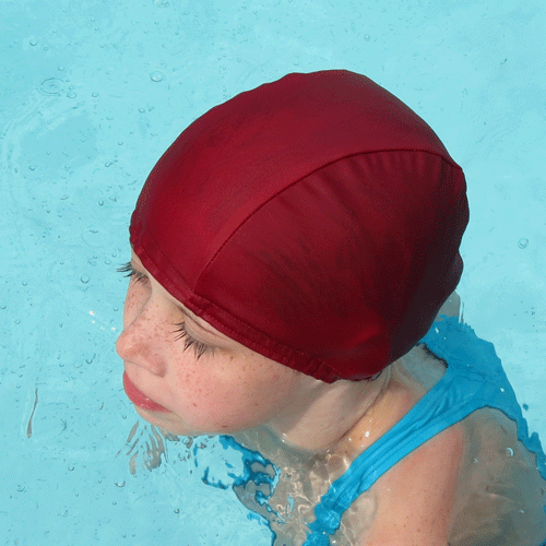 Dark Red lycra swim cap