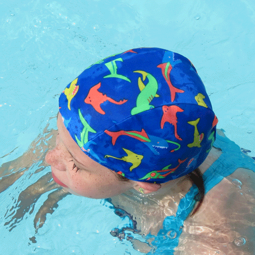 Electric Sharks lycra swim cap