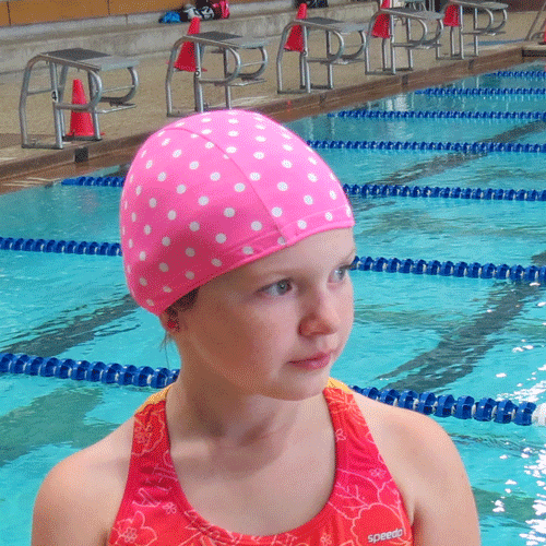 Lycra Swim Cap Pink Polka Dot