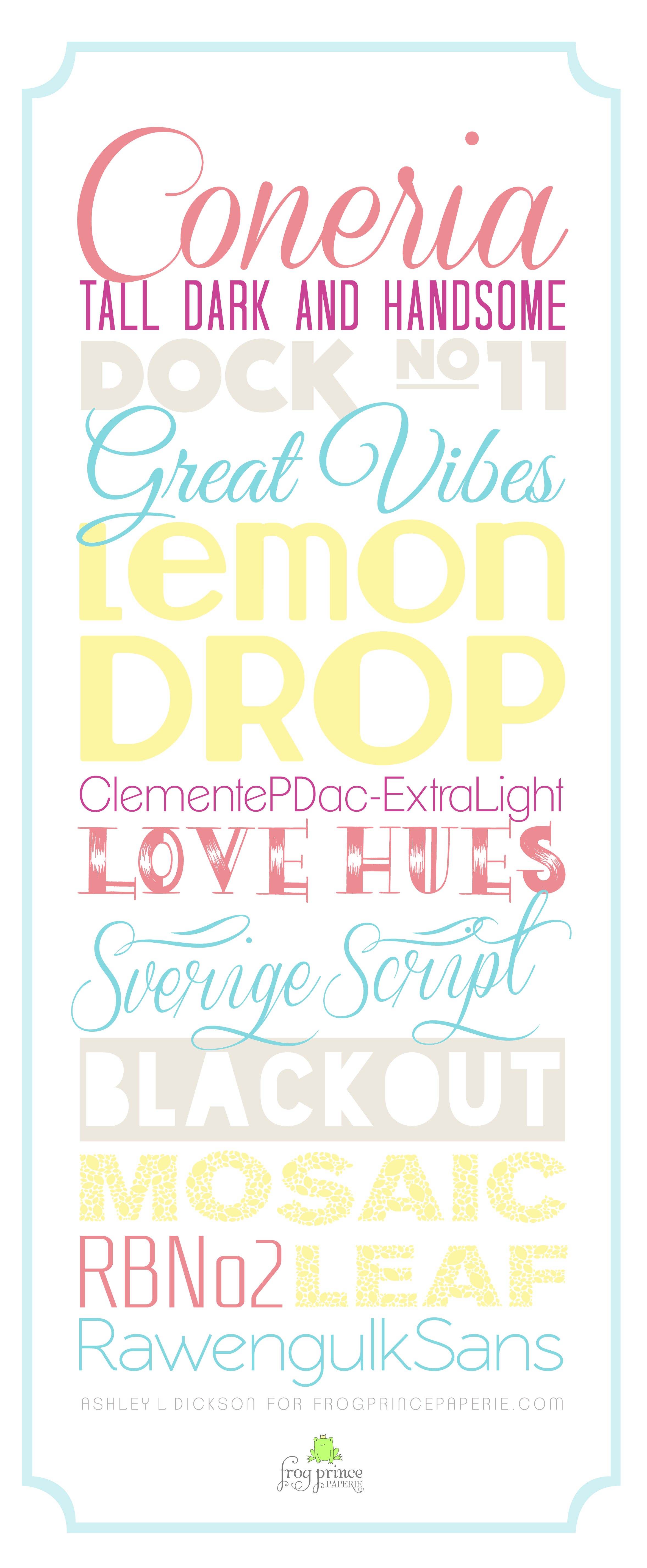 Free Summer Fonts A Tiny Bit of Typography Frog Prince