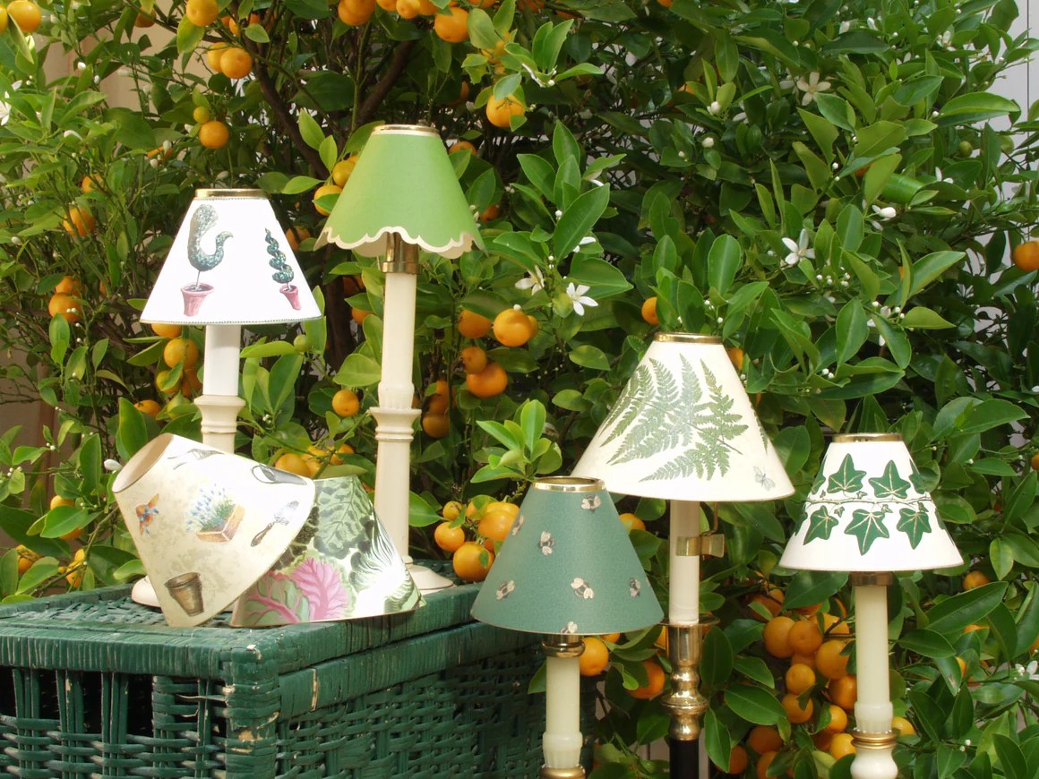 Small candle shades designed for candles, candle bulbs and lamps