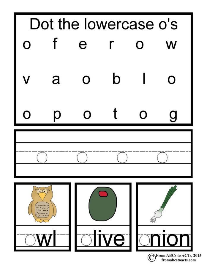Preschool Alphabet Book Lowercase Letter O From ABCs to ACTs