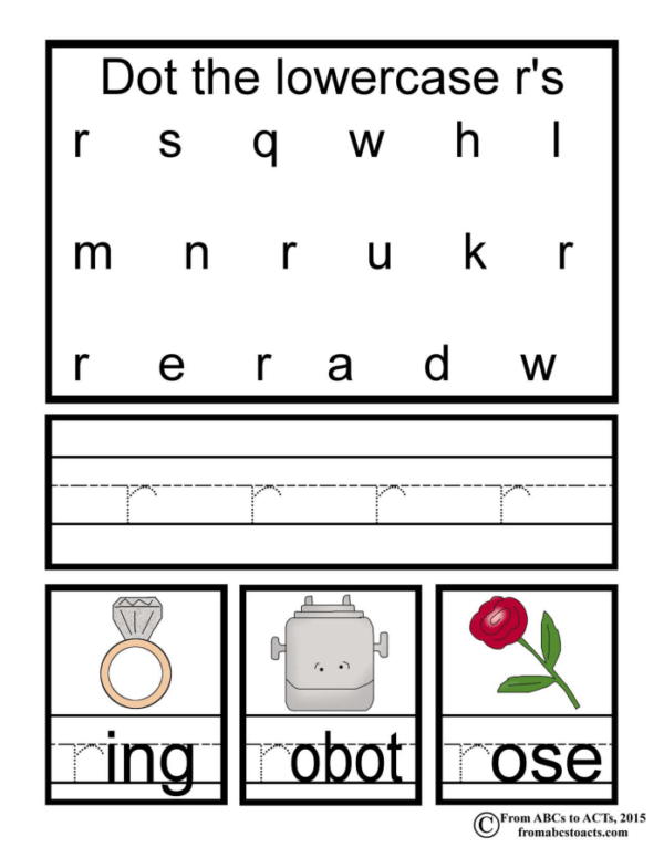 Preschool Alphabet Book Lowercase R From ABCs to ACTs