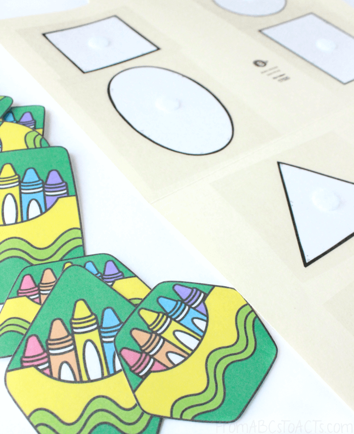 Crayon Shape Matching File Folder Game From ABCs to ACTs
