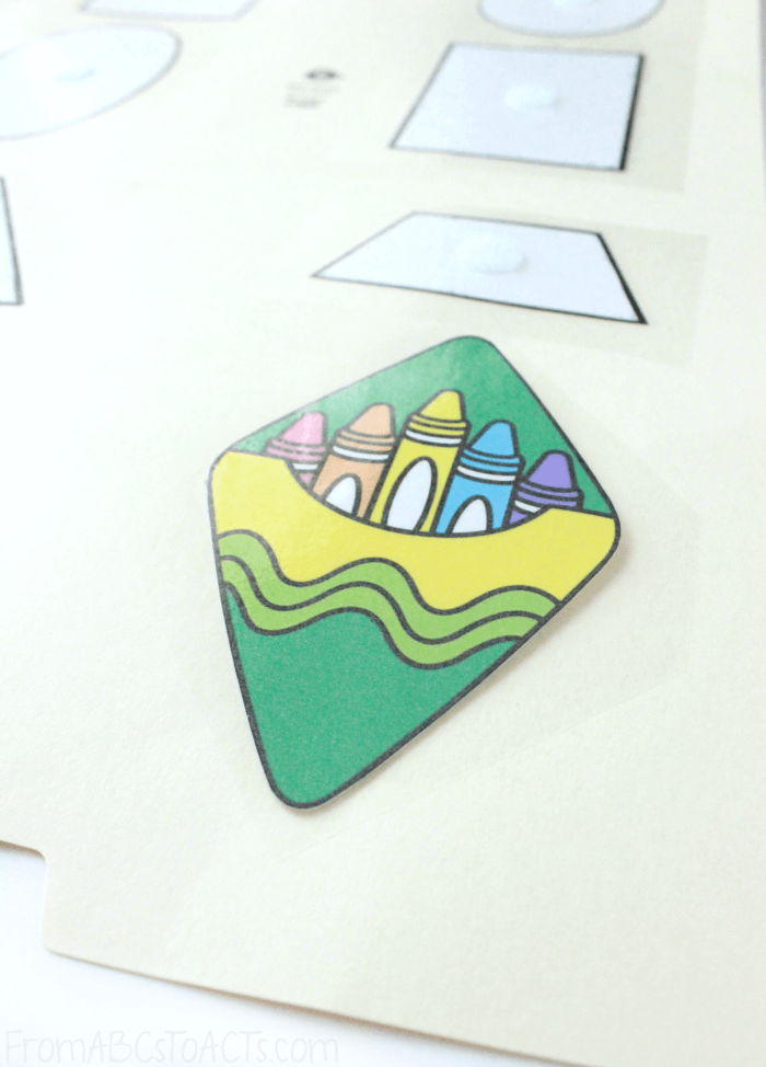 Crayon Shape Matching File Folder Game From ABCs to ACTs
