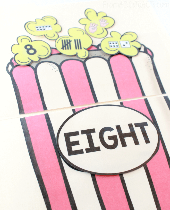 Popcorn Number Sense File Folder Game From ABCs to ACTs
