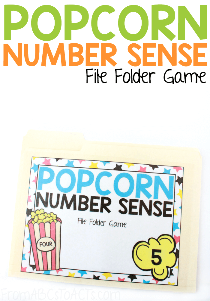 Popcorn Number Sense File Folder Game From ABCs to ACTs