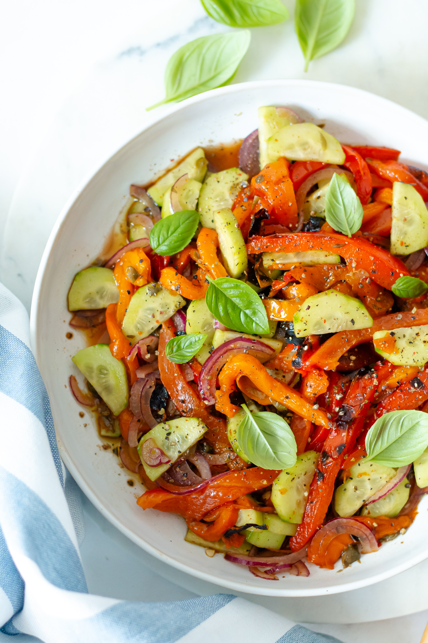 Roasted Bell Pepper Salad from a small kitchen