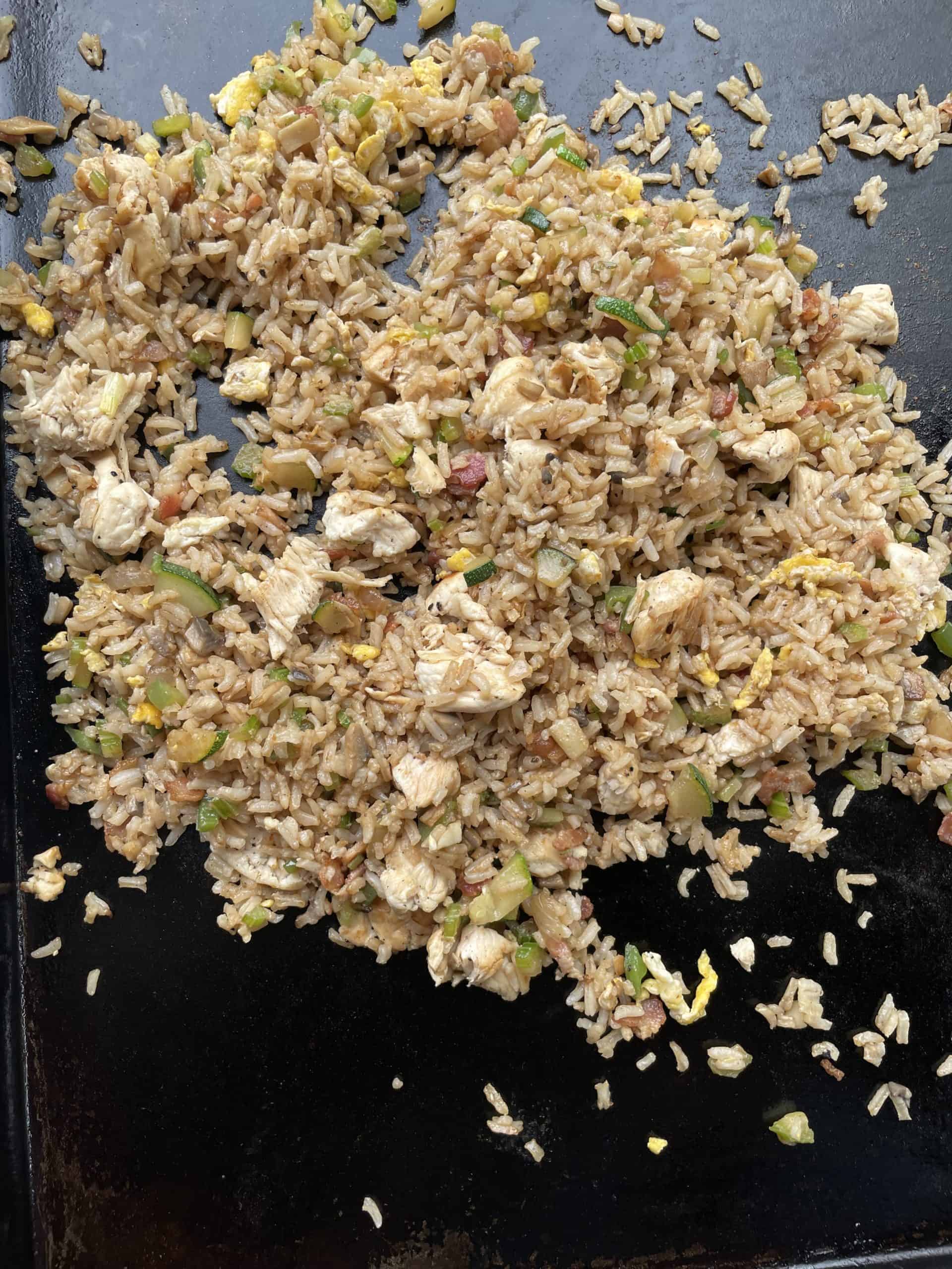 Chicken Fried Rice on Blackstone Griddle From Michigan To The Table