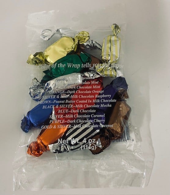 Bakers Chocolate Meltaways Cello Bags From Nebraska Gift Shop