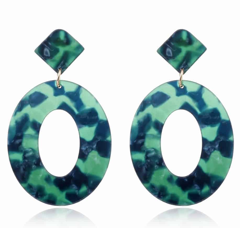 Acrylic Hoop Earrings for Girls,40mm x68mm, 4 colors