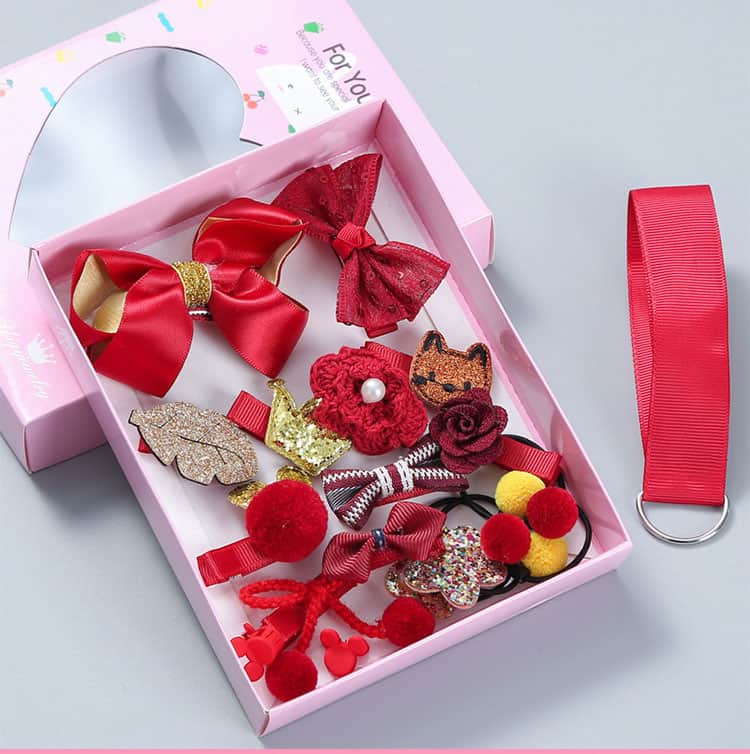 Kid's Girl's Hair Accessories set Gift Box packed Birthday Gift (18pcs
