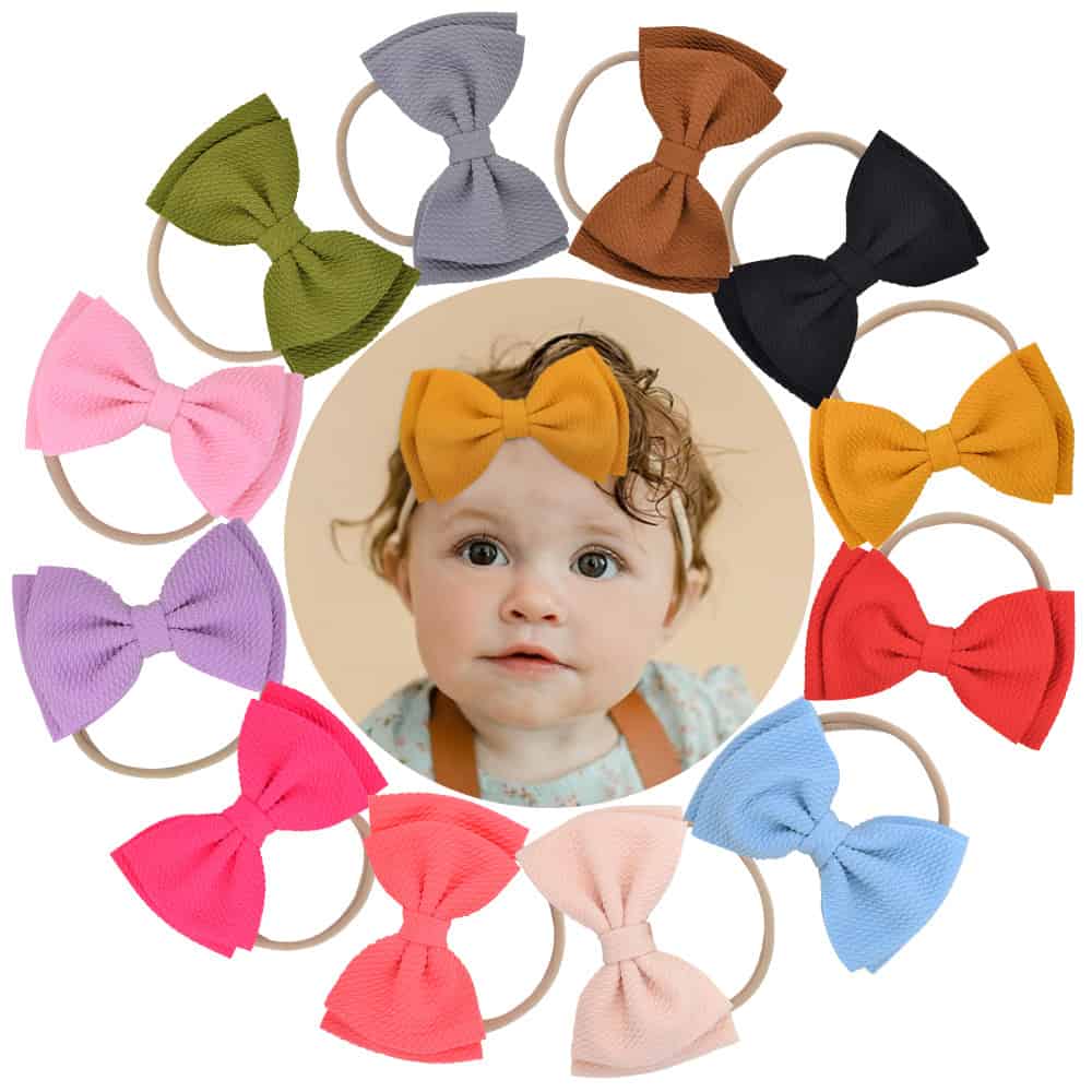 Baby Bows and Headbands, Big Bow Headbands for Baby Girls, Newborns