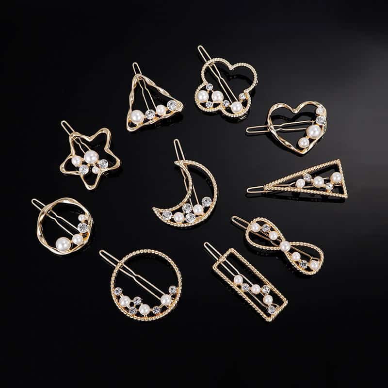 Wholesale Hair Clips in Bulk, Alligator clips, Rhinestone, Pearl