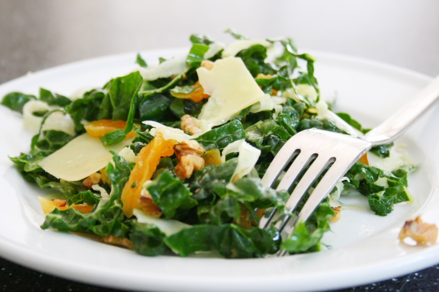 Lacinato Kale Salad with Comté, Fennel, Walnuts & Apricots From