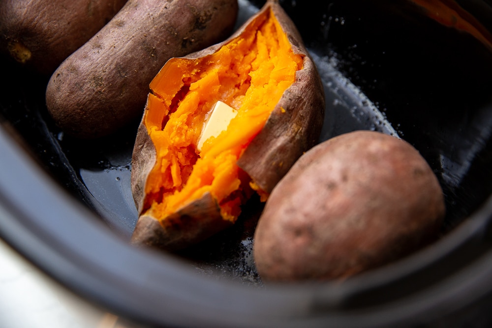 Slow Cooker Sweet Potatoes (the perfect side dish OR main course!)