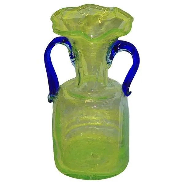 Hand Blown Glass Bud Vase. Green From Spain Spanish ceramic tableware