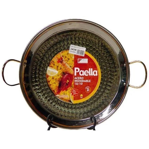 17 inch Stainless Steel Paella Pan From Spain Ceramics and Gifts