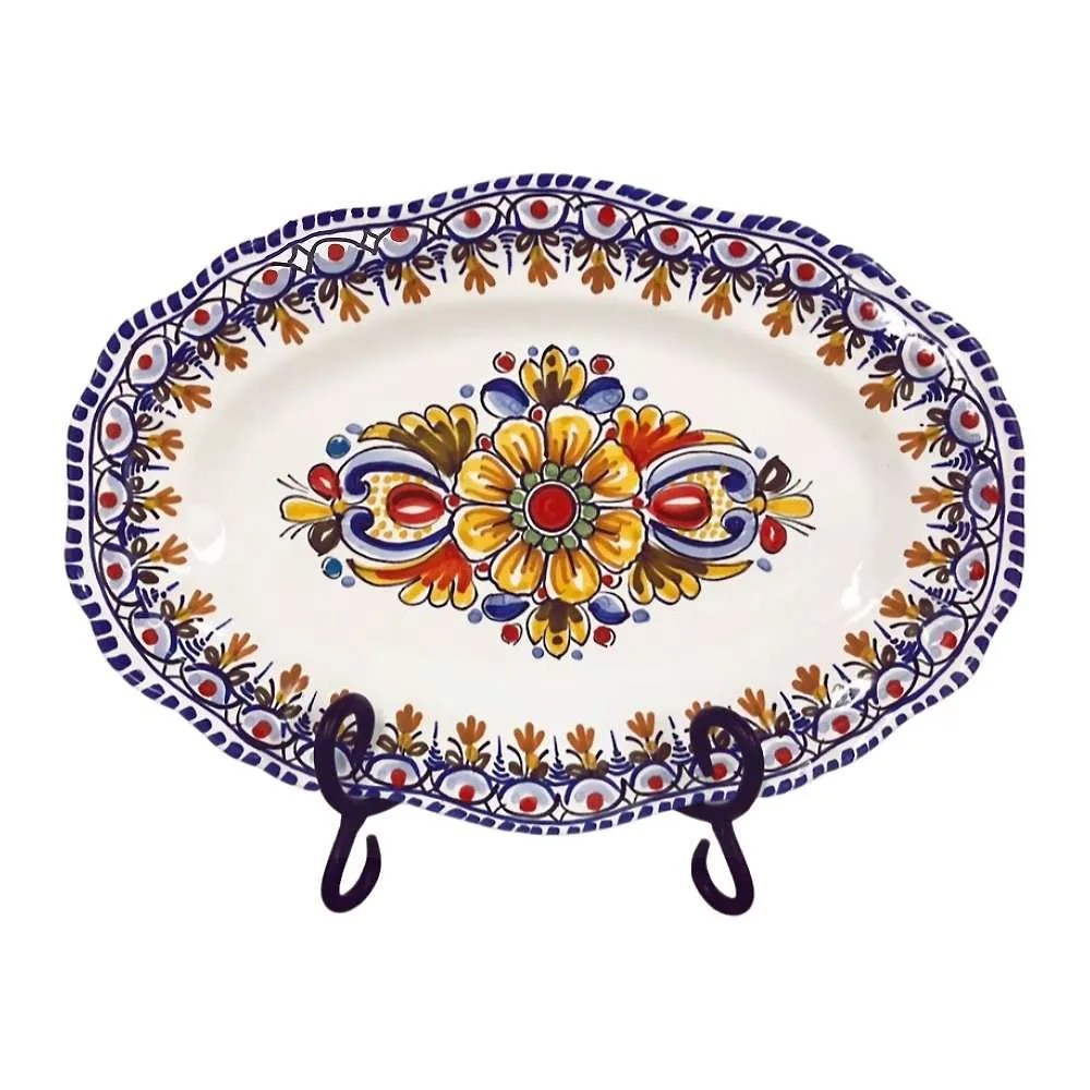 11 inch Multicolor Oval Serving Plate From Spain Ceramics and Gifts