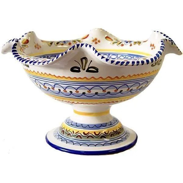 Multicolor Pedestal Fruit Bowl From Spain Ceramics and Gifts Made