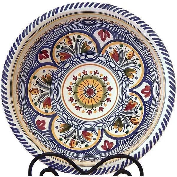 11 inch Ceramic Serving Bowl in Spanish Multicolor From Spain