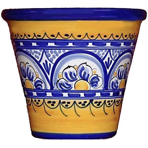 8 inch Fiesta Yellow Garden Pot From Spain Ceramics and Gifts Made