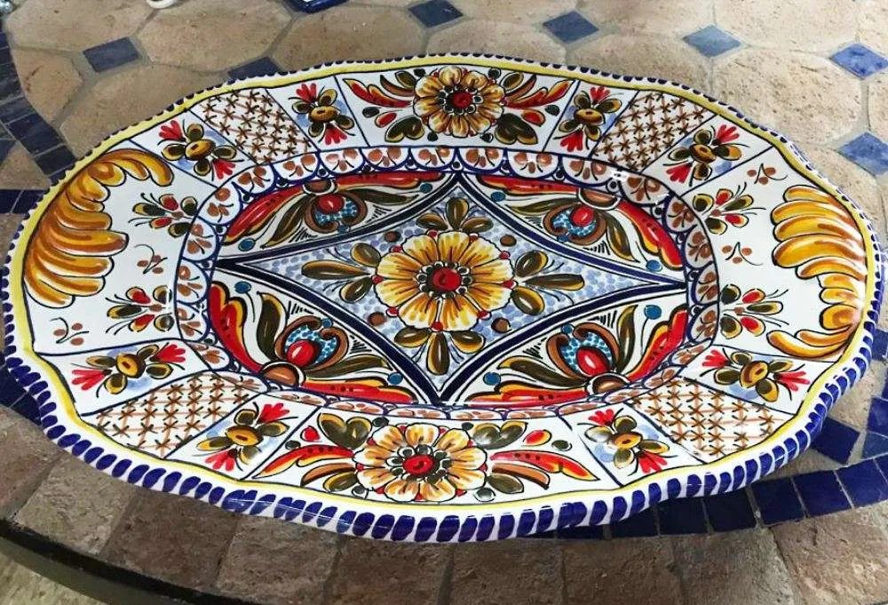 17 inch Multicolor Serving Plate Especial From Spain Ceramics and