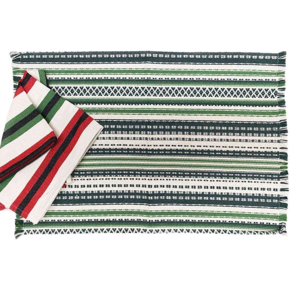 Woven Cotton Green Placemat Set of 2 From Spain Ceramics and