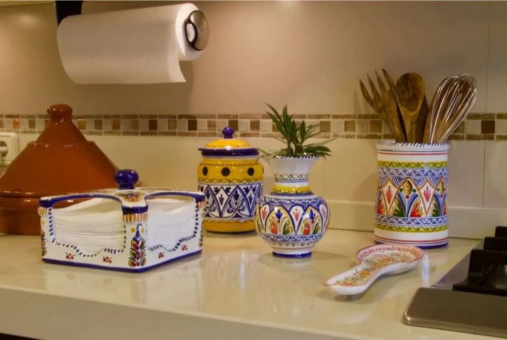 Multicolor Utensil Holder From Spain Ceramics and Gifts Made in