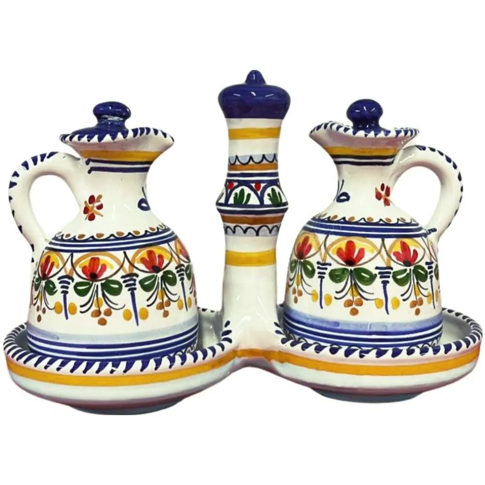 Multicolor Oil and Vinegar Cruet Set From Spain Ceramics and Gifts