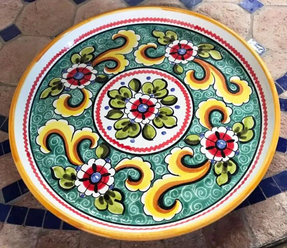 Valencia Turquoise Ceramic Serving Plate From Spain Ceramics and