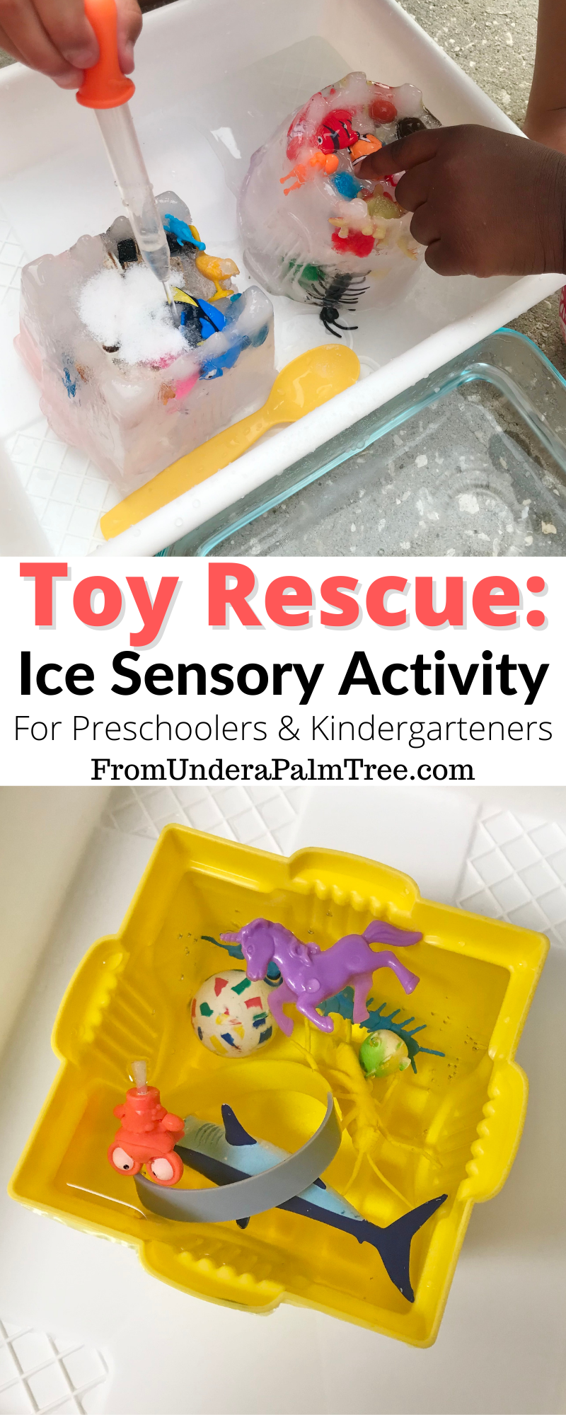 Toy Rescue Ice Sensory Activity > From Under a Palm Tree