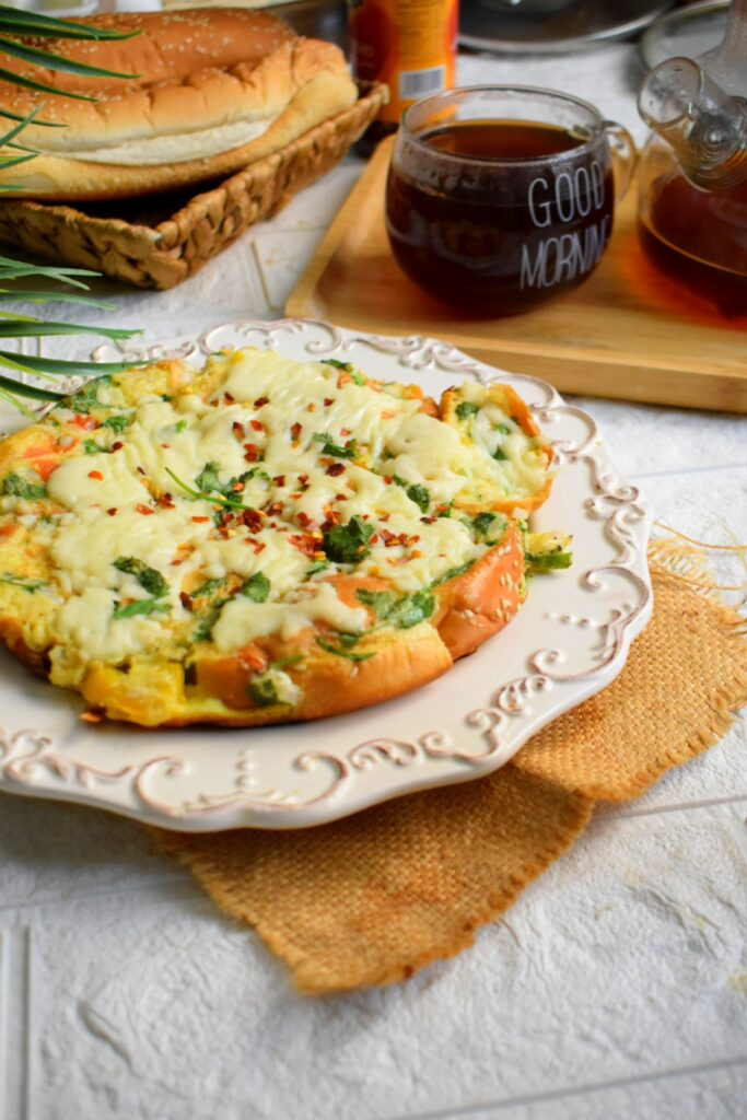 Cheesy Bread Omelette From My Kitchen